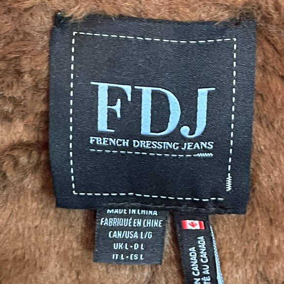 FDJ French Dressing Jeans Knee-Length Faux Suade Vest w/ Faux Fur Lining - Picture 3 of 8